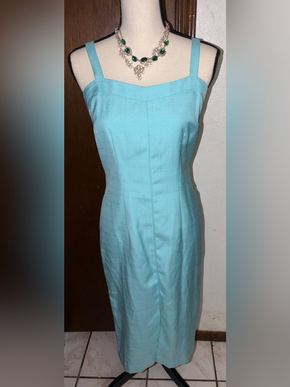 NEW ANN TAYLOR AQUA POP SWEETHEART NECK SHEATH
DRESS
